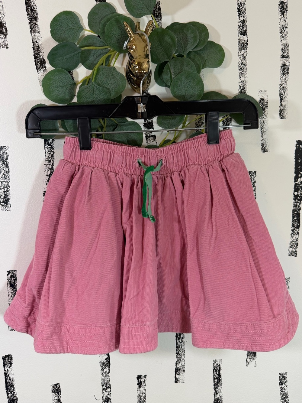 Mini Boden Pink Cord Floral Lined Girls Twirl Skirt Size 6-7 Years